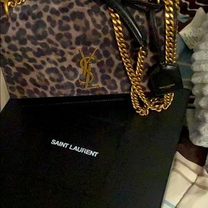 Medium sunset leopard-print leather shoulder bag